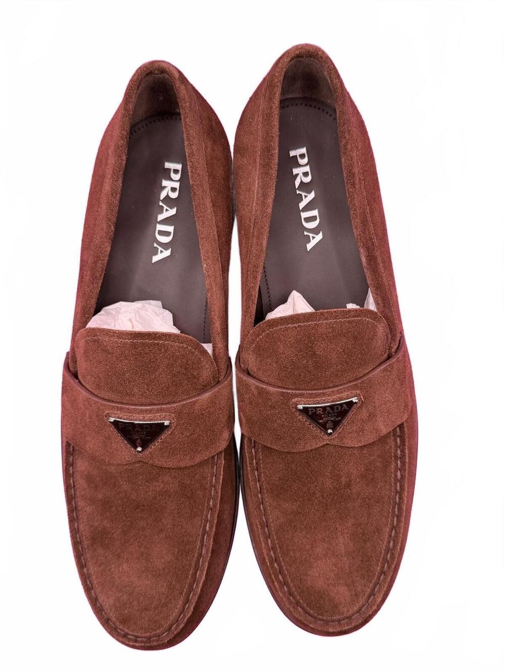 Prada Men's Moro Suede Loafers Size 10 euro